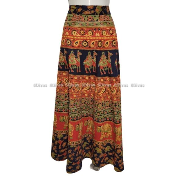 Cotton Wrap Skirt, Maxi Skirt, Colorful Wrapskirt-  ONE SIZE- NEW! - Picture 1 of 8
